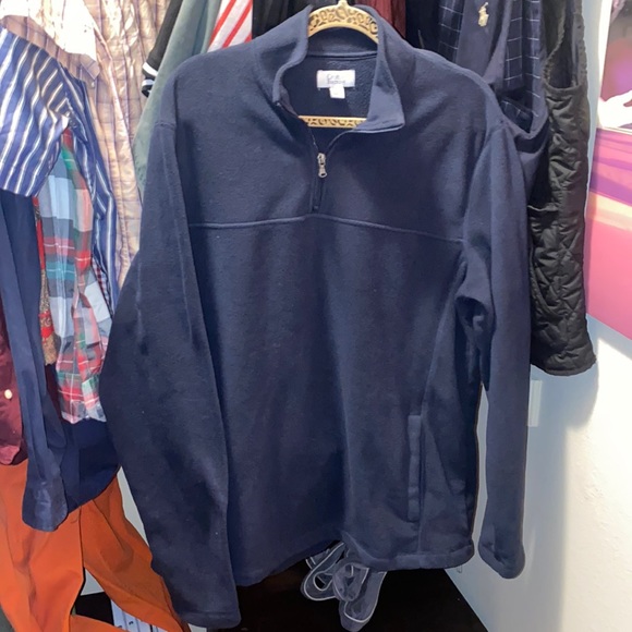 long sleeve pull over quarter zip fleece sweater - Picture 2 of 4